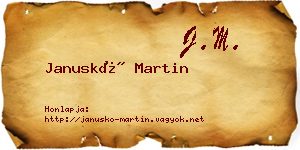 Januskó Martin névjegykártya